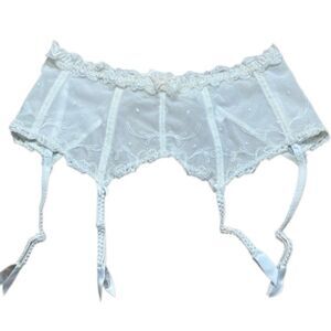 Lise Charmel Off White lace mesh embroidered Garter Belt Medium